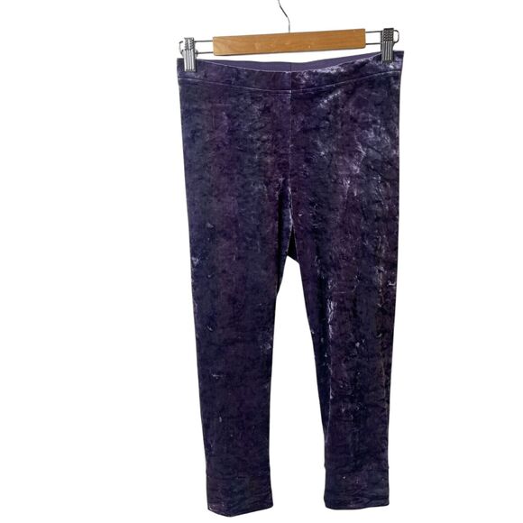 Black Milk High Waisted Velvet Cropped Leggings Pull On Elastic Waist Medium - Picture 1 of 7
